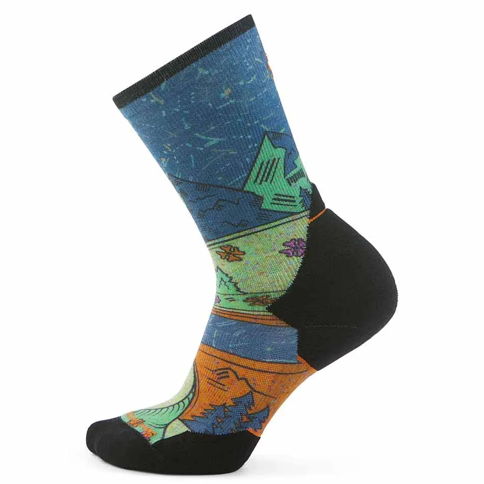 SmartWool Trail Run Targeted Cushion Mountain Print Crew Socken