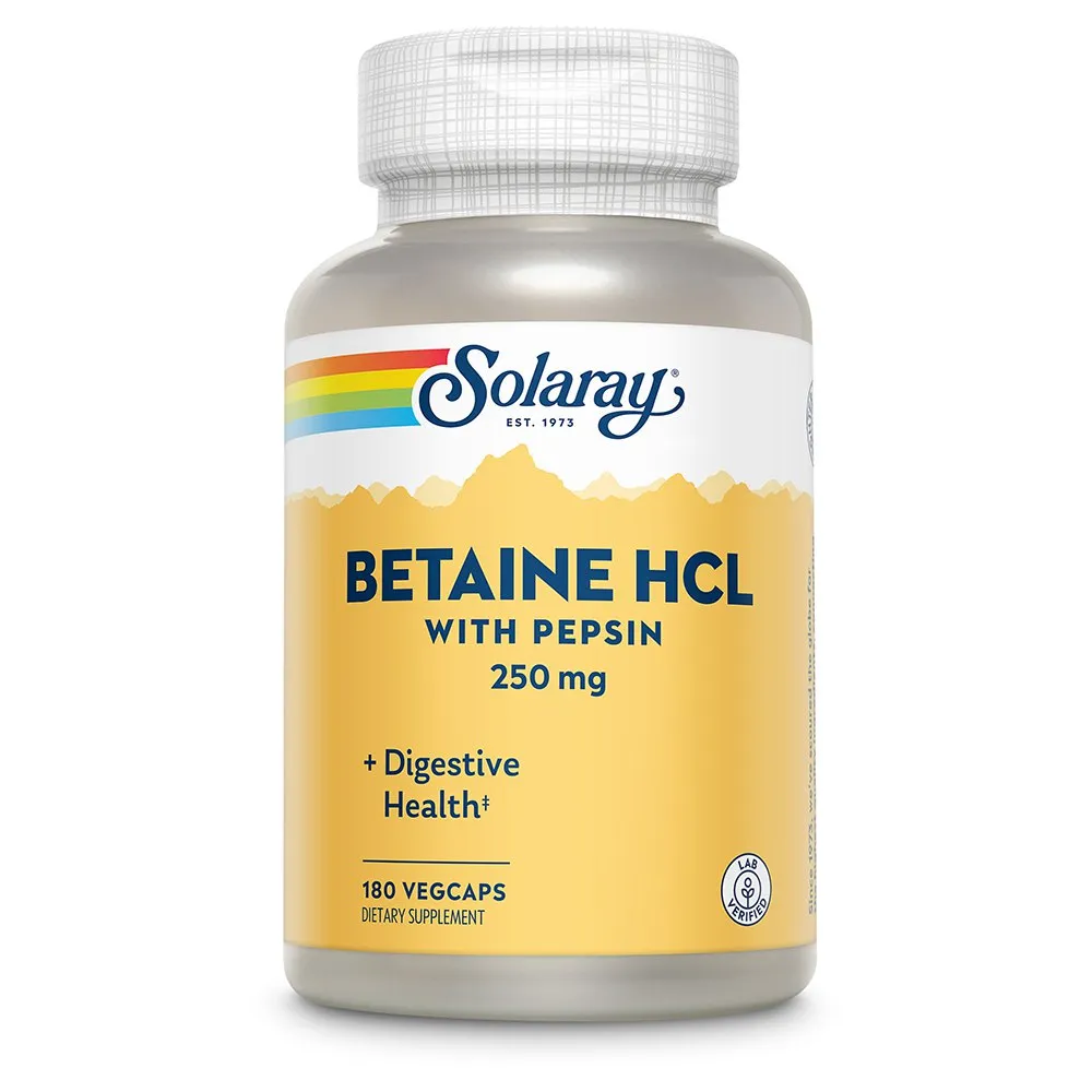 Solaray Betaine Hcl With Pepsin 250mg Enzymes And Digestive Aids Kapseln 180 Einheiten, One size Solaray Betaine Hcl With Pepsin 250mg Enzymes And Digestive Aids Kapseln 180 Einheiten, One size