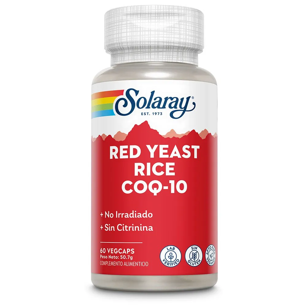 Solaray Roter Reishefe Plus Q10 60 Einheiten, Red, One Size Solaray Roter Reishefe Plus Q10 60 Einheiten, Red, One Size