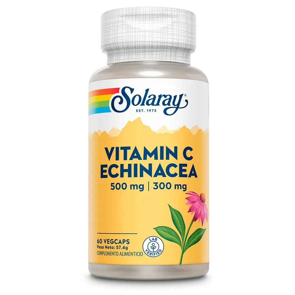 Solaray Vitamin C 500 Mg + 300 Mg Echinacea 60 Einheiten, One size Solaray Vitamin C 500 Mg + 300 Mg Echinacea 60 Einheiten, One size
