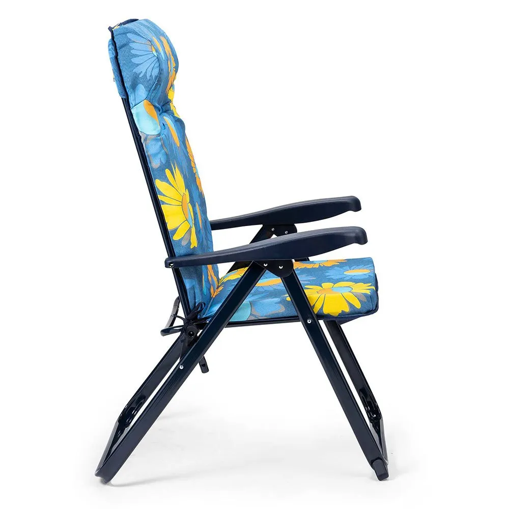 Solenny Klappsessel Mit 6 Positionen 114x7x2 Cm, Blue / yellow, One Size Solenny Klappsessel Mit 6 Positionen 114x7x2 Cm, Blue / yellow, One Size