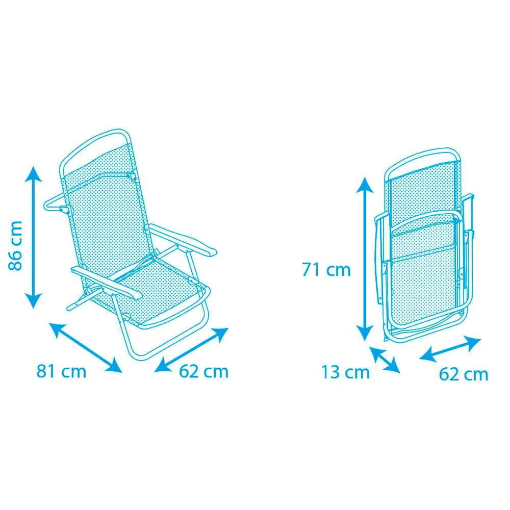 Solenny Niedriger Klappstuhl 4 Positionen 86x81x62 Cm unisex, Navy / white, One Size