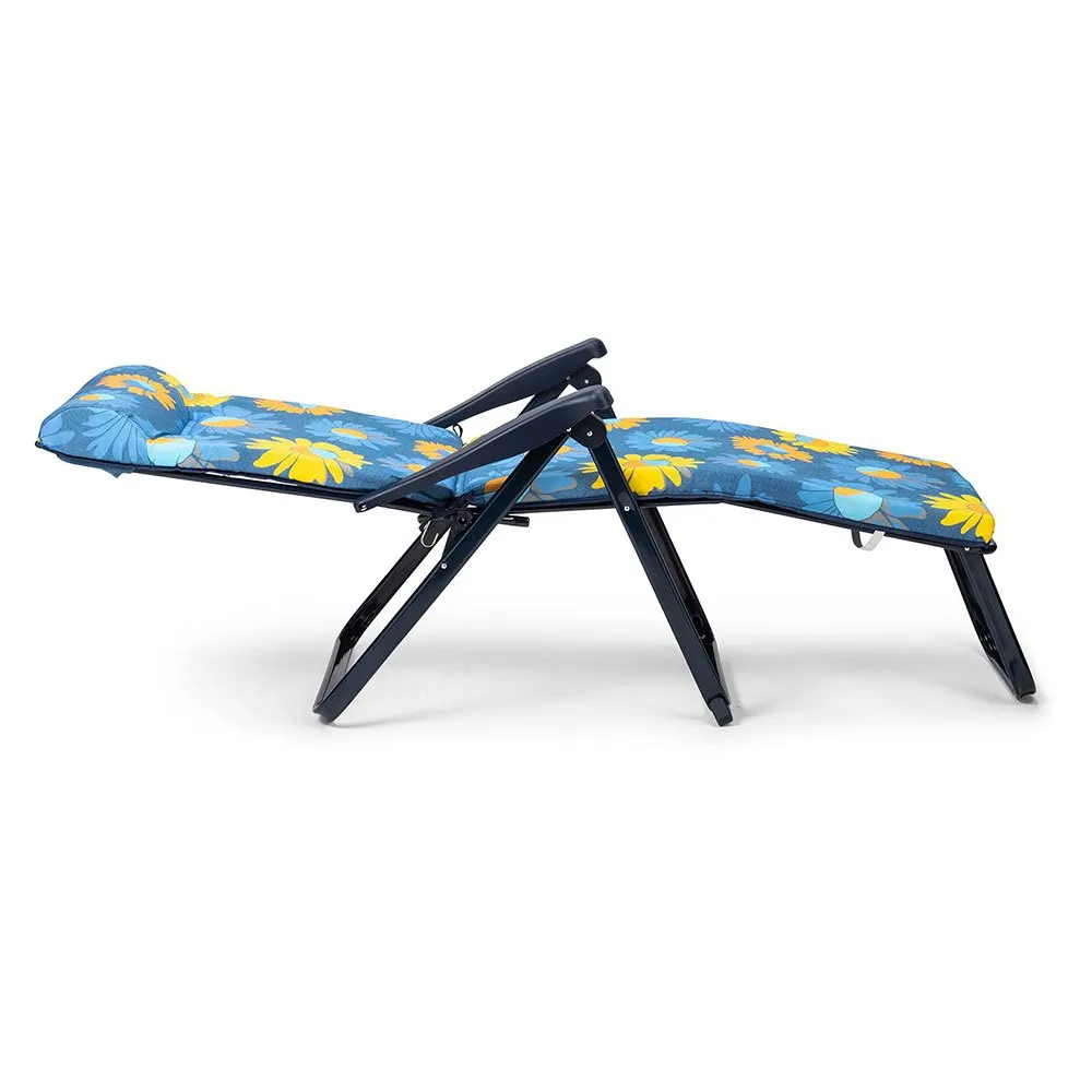 Solenny Super Klappbare Sonnenliege Mit 6 Positionen 114x132x62 Cm, Blue / yellow, One Size Solenny Super Klappbare Sonnenliege Mit 6 Positionen 114x132x62 Cm, Blue / yellow, One Size