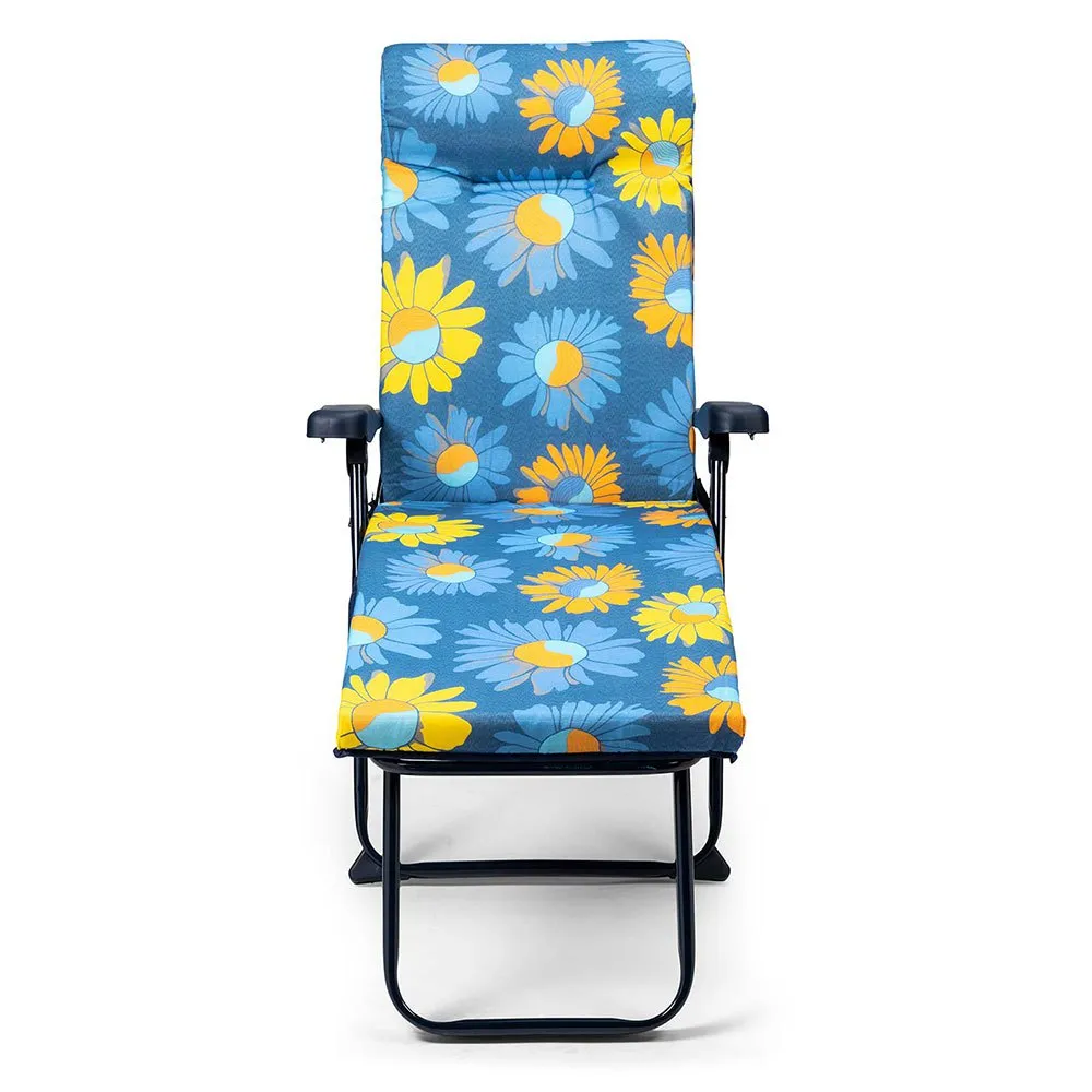 Solenny Super Klappbare Sonnenliege Mit 6 Positionen 114x132x62 Cm unisex, Blue / yellow, One Size