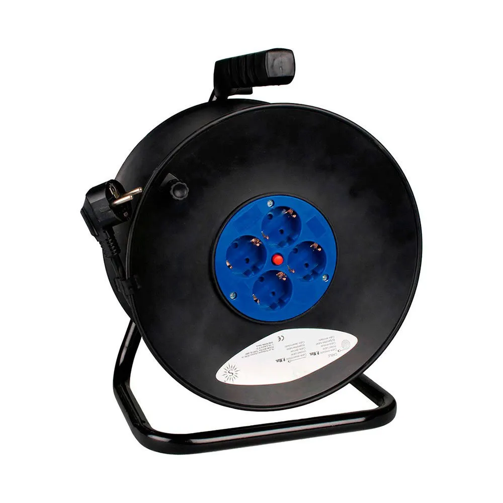 Solera 4 Plugs Kabeltrommel 50 M, Black / blue, One Size Solera 4 Plugs Kabeltrommel 50 M, Black / blue, One Size