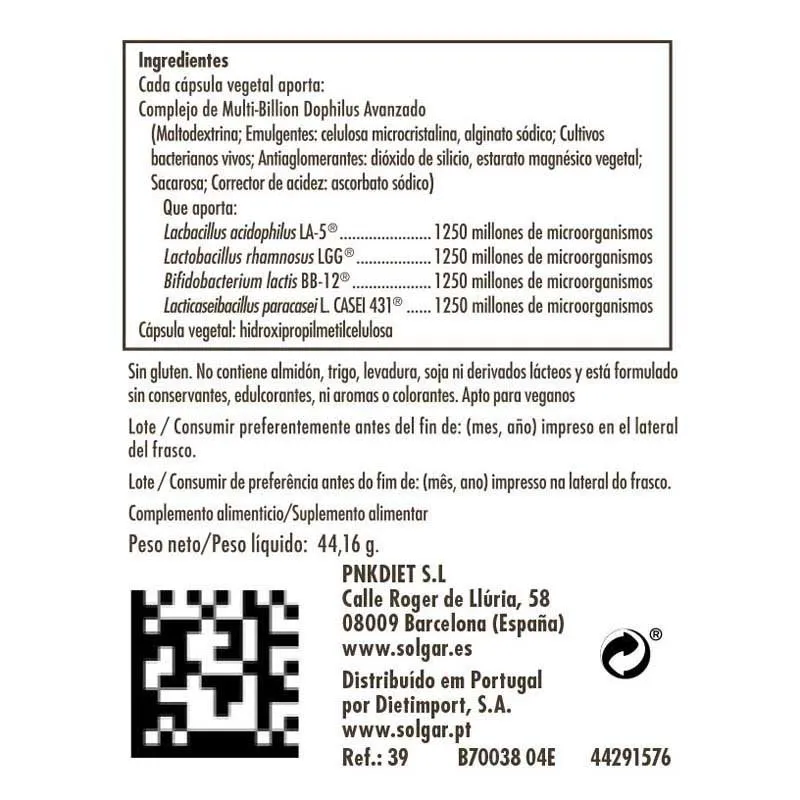 Solgar Advanced Multi-billion Dophilus Kapseln 60 Einheiten Solgar Advanced Multi-billion Dophilus Kapseln 60 Einheiten