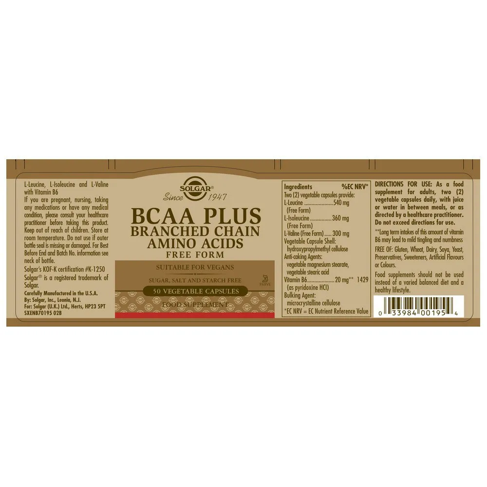 Solgar B.c.a.a. Plus 50 Einheiten, One size Solgar B.c.a.a. Plus 50 Einheiten, One size