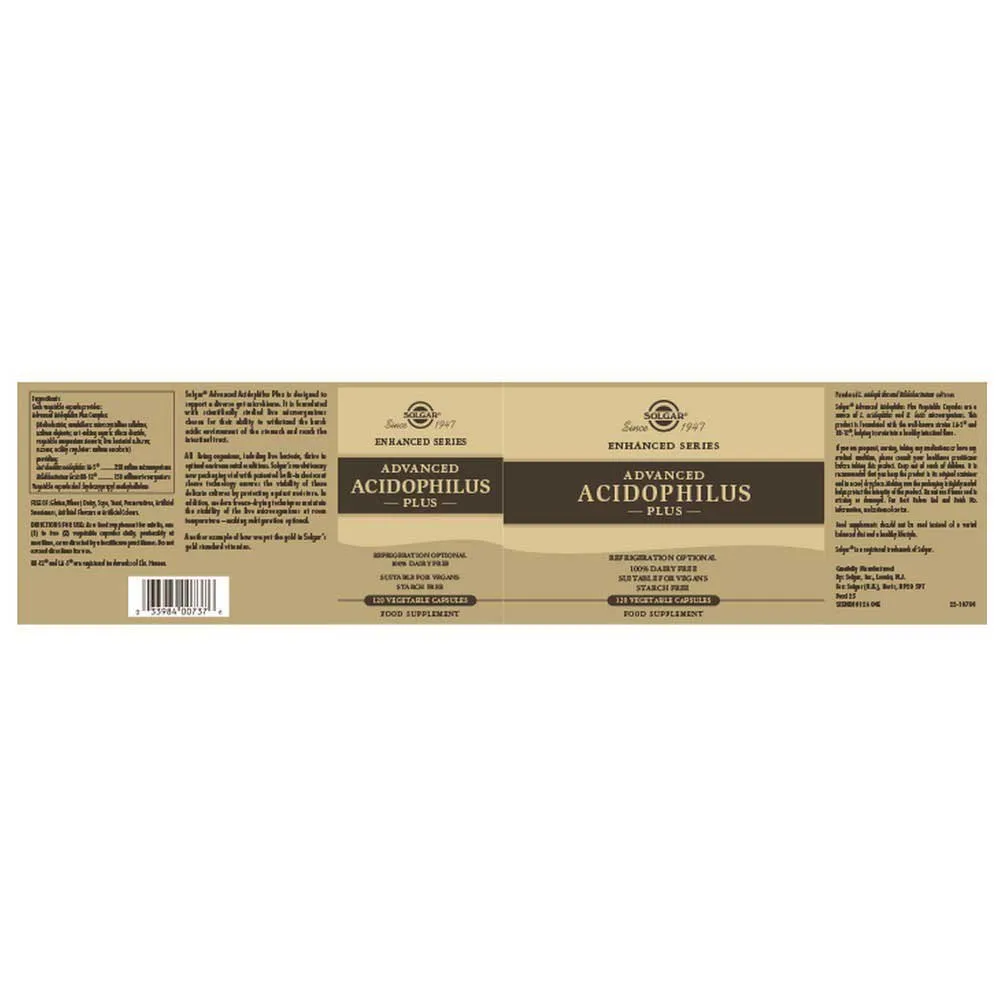 Solgar Fortgeschrittener Acidophilus Plus 120 Einheiten, Brown, One Size Solgar Fortgeschrittener Acidophilus Plus 120 Einheiten, Brown, One Size