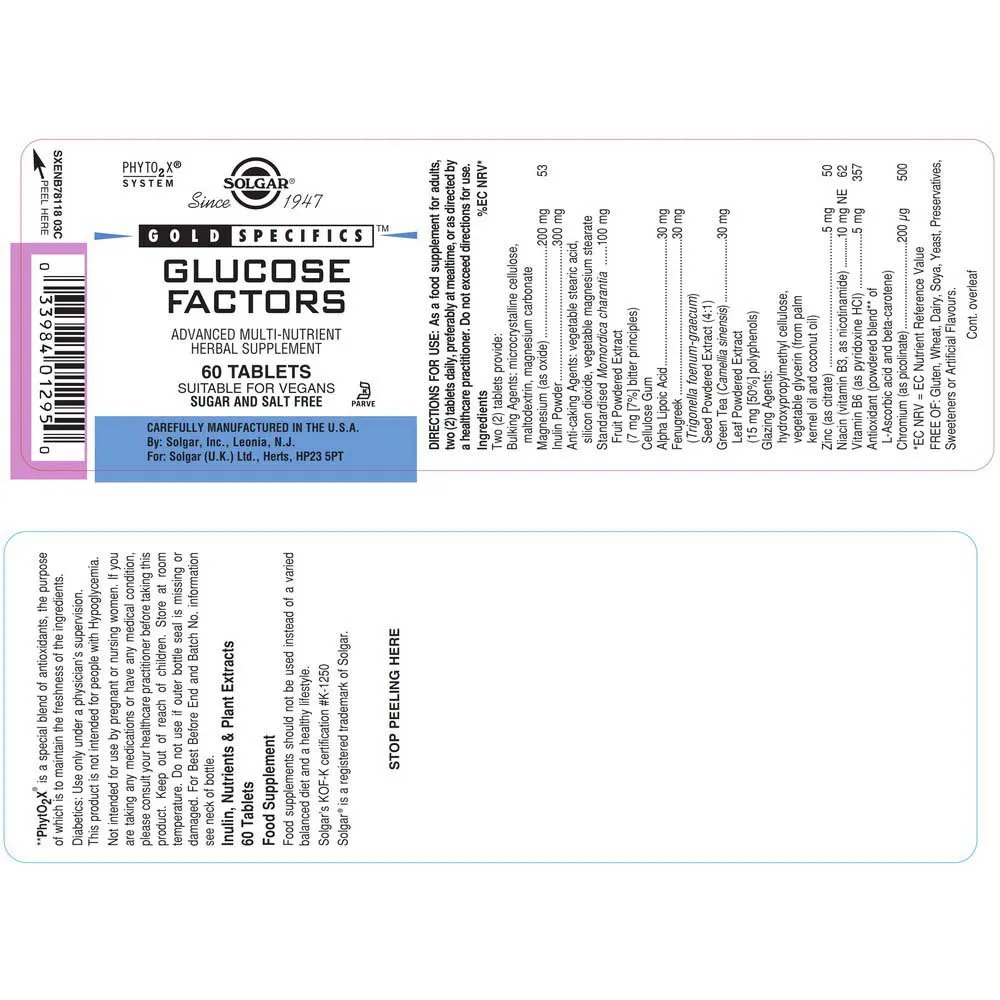 Solgar Gs Glucose Factors Tabletten 60 Einheiten, One size Solgar Gs Glucose Factors Tabletten 60 Einheiten, One size