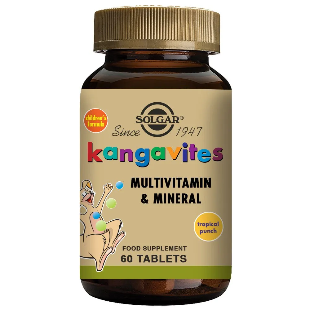 Solgar Kangavites Multi- Tabletten Tropischer Punsch 60 Einheiten, Brown, One Size