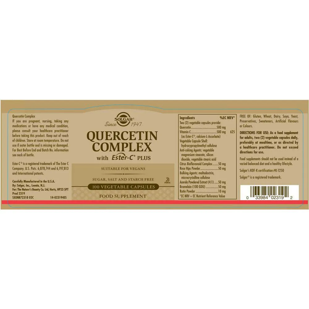 Solgar Quercetin-komplex 100 Einheiten, Brown, One Size Solgar Quercetin-komplex 100 Einheiten, Brown, One Size