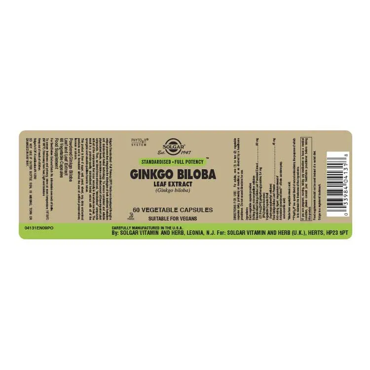 Solgar Sfp Ginkgo Biloba-blattextrakt 60 Einheiten, Brown, One Size Solgar Sfp Ginkgo Biloba-blattextrakt 60 Einheiten, Brown, One Size