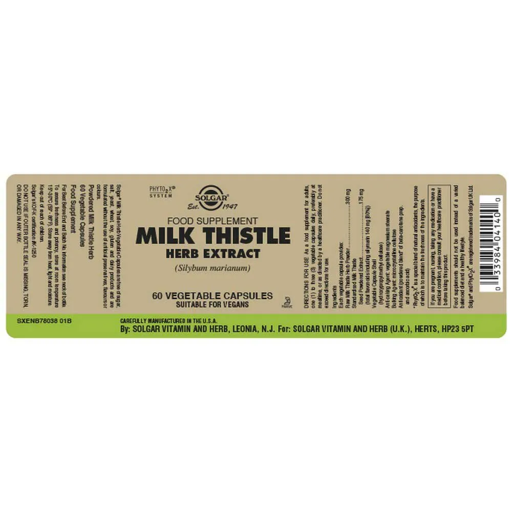 Solgar Sfp Mariendistelkraut-/samenextrakt Milch 60 Einheiten, Brown, One Size Solgar Sfp Mariendistelkraut-/samenextrakt Milch 60 Einheiten, Brown, One Size