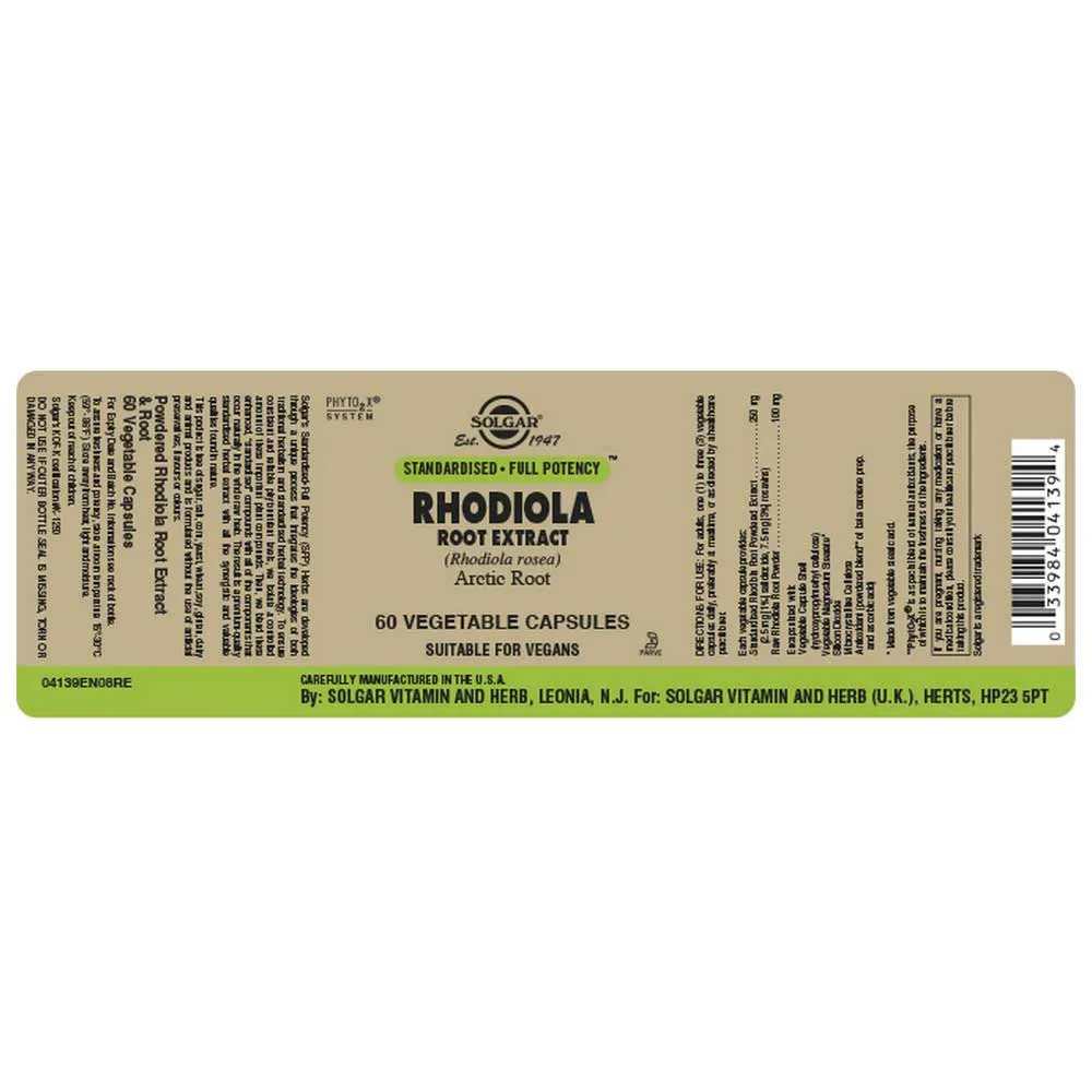 Solgar Sfp Rhodiola Rosea-extrakt 60 Einheiten, Brown, One Size Solgar Sfp Rhodiola Rosea-extrakt 60 Einheiten, Brown, One Size