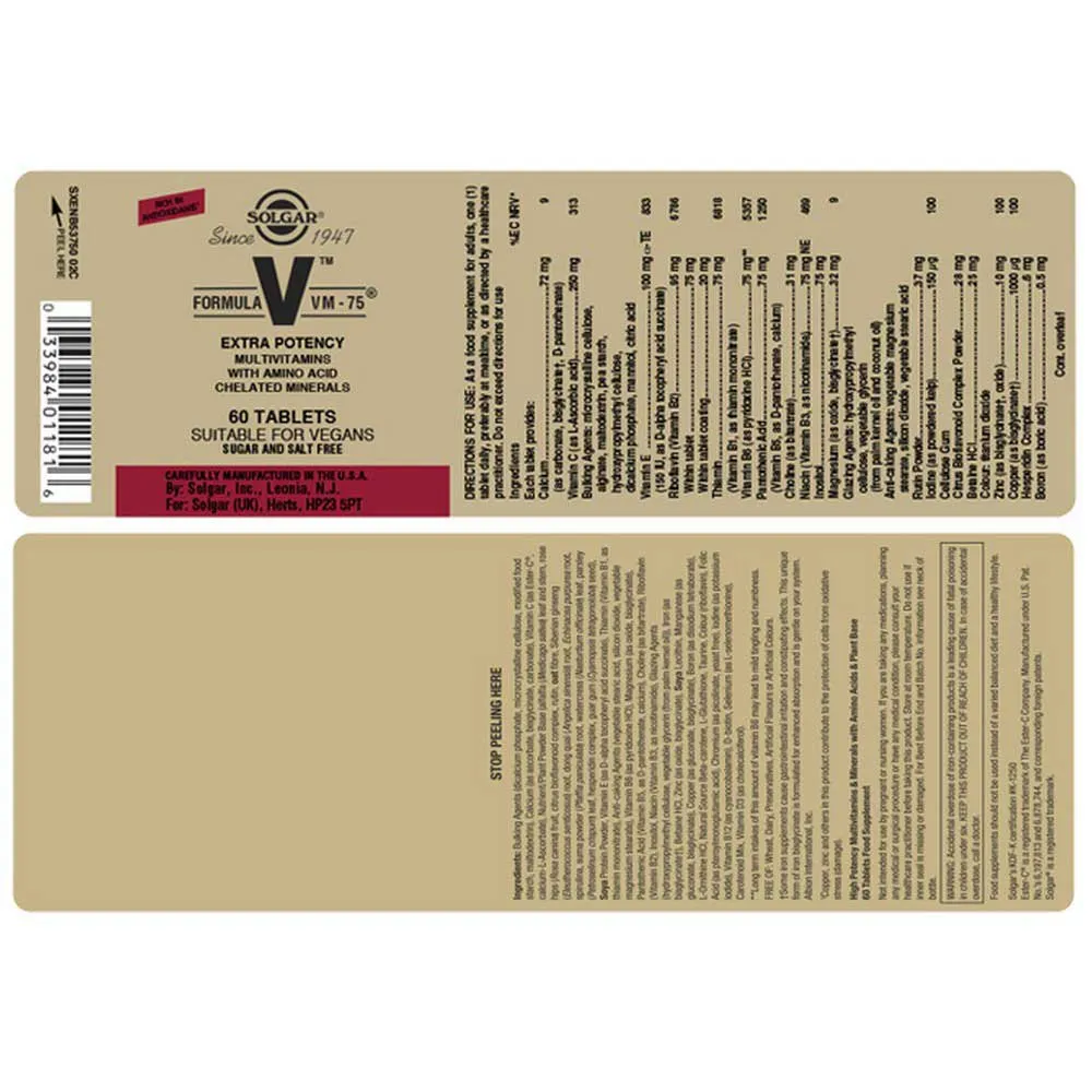 Solgar Vm-2000 Tabletten 60 Einheiten, Brown, One Size Solgar Vm-2000 Tabletten 60 Einheiten, Brown, One Size