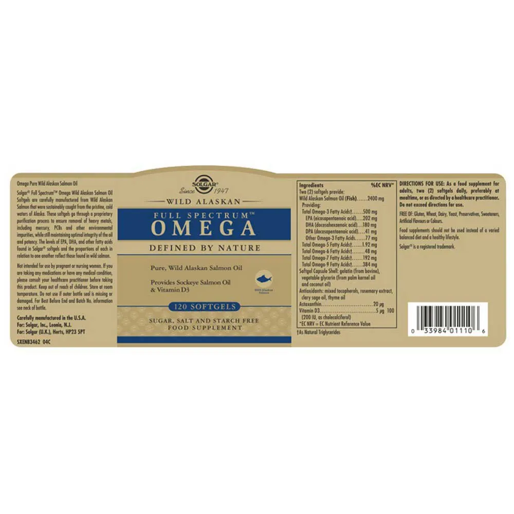 Solgar Wildes Alaskanisches Vollspektrum-omega 120 Einheiten, Blue, One Size Solgar Wildes Alaskanisches Vollspektrum-omega 120 Einheiten, Blue, One Size