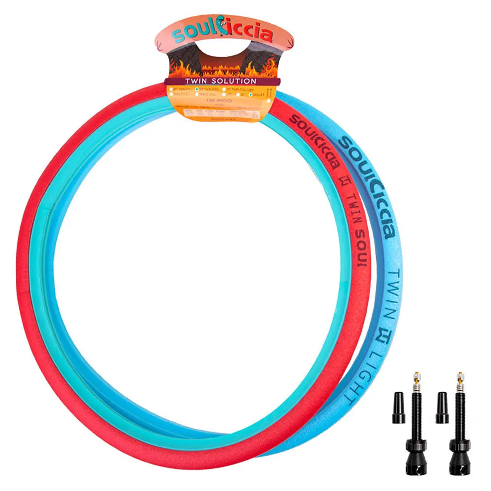 Soulciccia 29´´x43 Mm Twin Soul+light + 2 Valves Tubeless Pannensicherer Schaum 2 Einheiten, 29" Soulciccia 29´´x43 Mm Twin Soul+light + 2 Valves Tubeless Pannensicherer Schaum 2 Einheiten, 29"