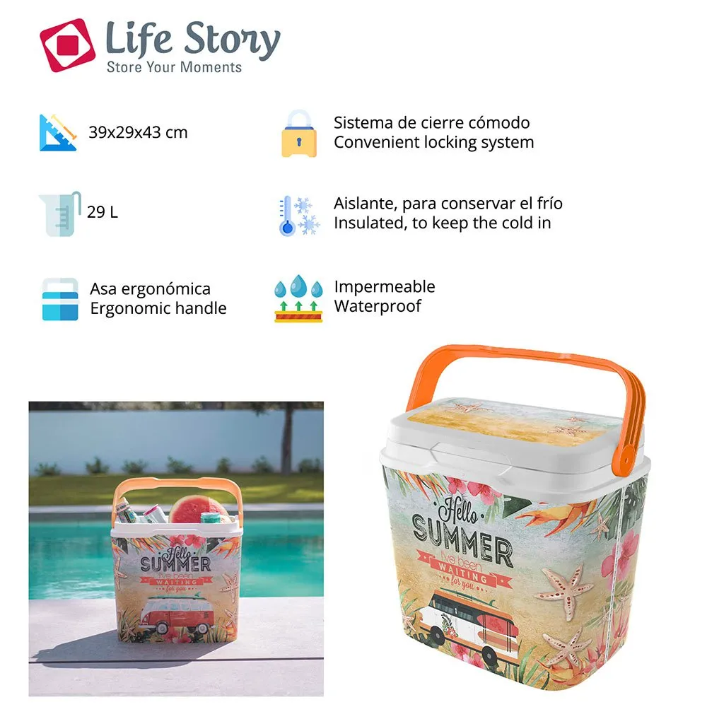 Sp Berner Life Story 29l Exotic Summer Steife Tragbare Kühlbox, Multicolor, One Size Sp Berner Life Story 29l Exotic Summer Steife Tragbare Kühlbox, Multicolor, One Size