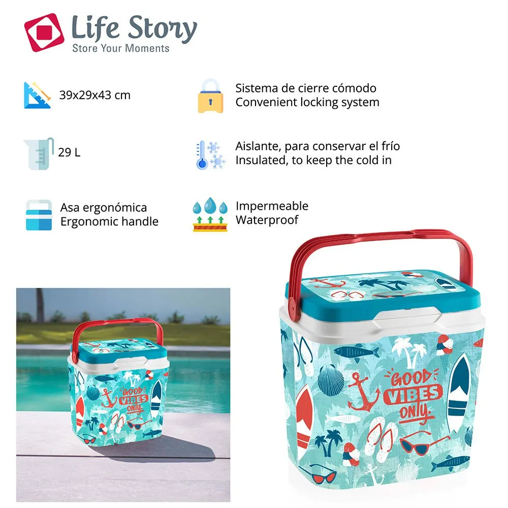 Sp Berner Life Story 29l Good Vibes Steife Tragbare Kühlbox, Multicolor, One Size Sp Berner Life Story 29l Good Vibes Steife Tragbare Kühlbox, Multicolor, One Size