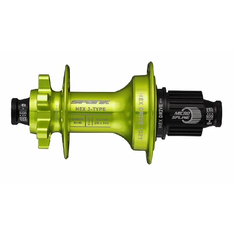 Spank Hintere Nabe 32 Löcher HEX J-Type Boost 148 MS Unisex, grün, 148 x 12mm