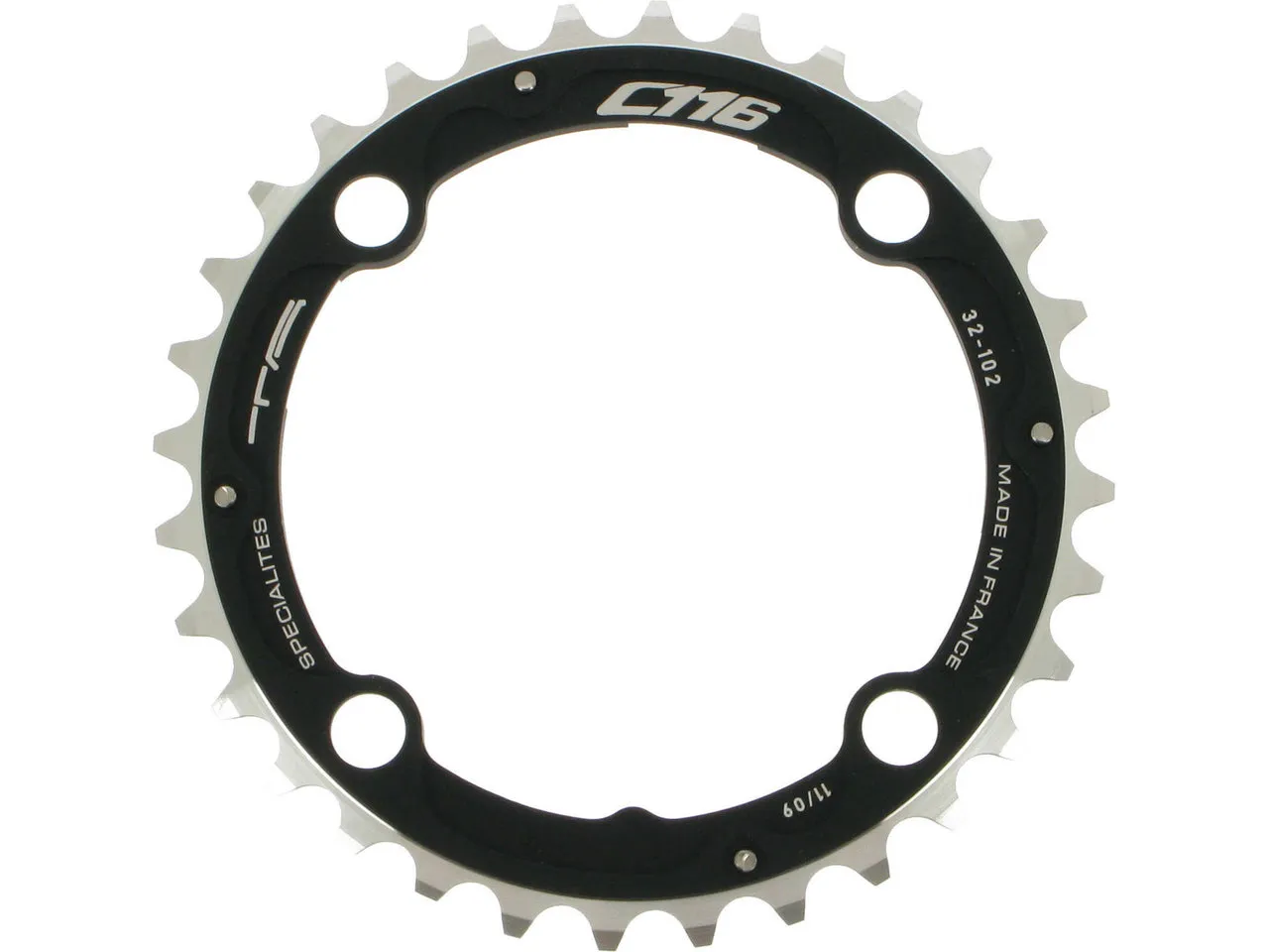SPECIALITES TA Kettenblatt C116, XTR FC-M960, 4-Arm, Mitte, 102 mm Lochkreis, Schwarz, 32t SPECIALITES TA Kettenblatt C116, XTR FC-M960, 4-Arm, Mitte, 102 mm Lochkreis, Schwarz, 32t