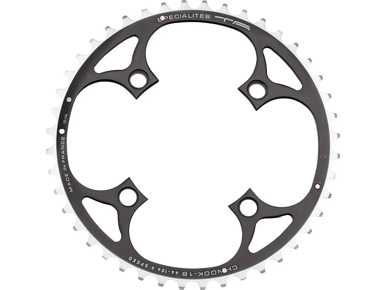 SPECIALITES TA Kettenblatt Chinook, 4-Arm, außen, 104 mm Lochkreis, 18 mm Aufnahme SPECIALITES TA Kettenblatt Chinook, 4-Arm, außen, 104 mm Lochkreis, 18 mm Aufnahme
