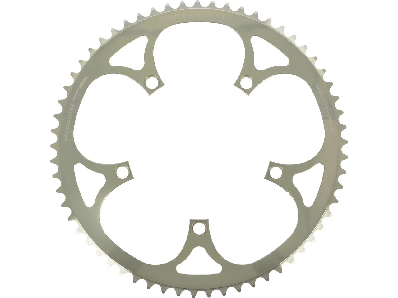 SPECIALITES TA Kettenblatt Vento, Campagnolo 10-fach, 5-Arm, außen, 135 mm Lochkreis SPECIALITES TA Kettenblatt Vento, Campagnolo 10-fach, 5-Arm, außen, 135 mm Lochkreis