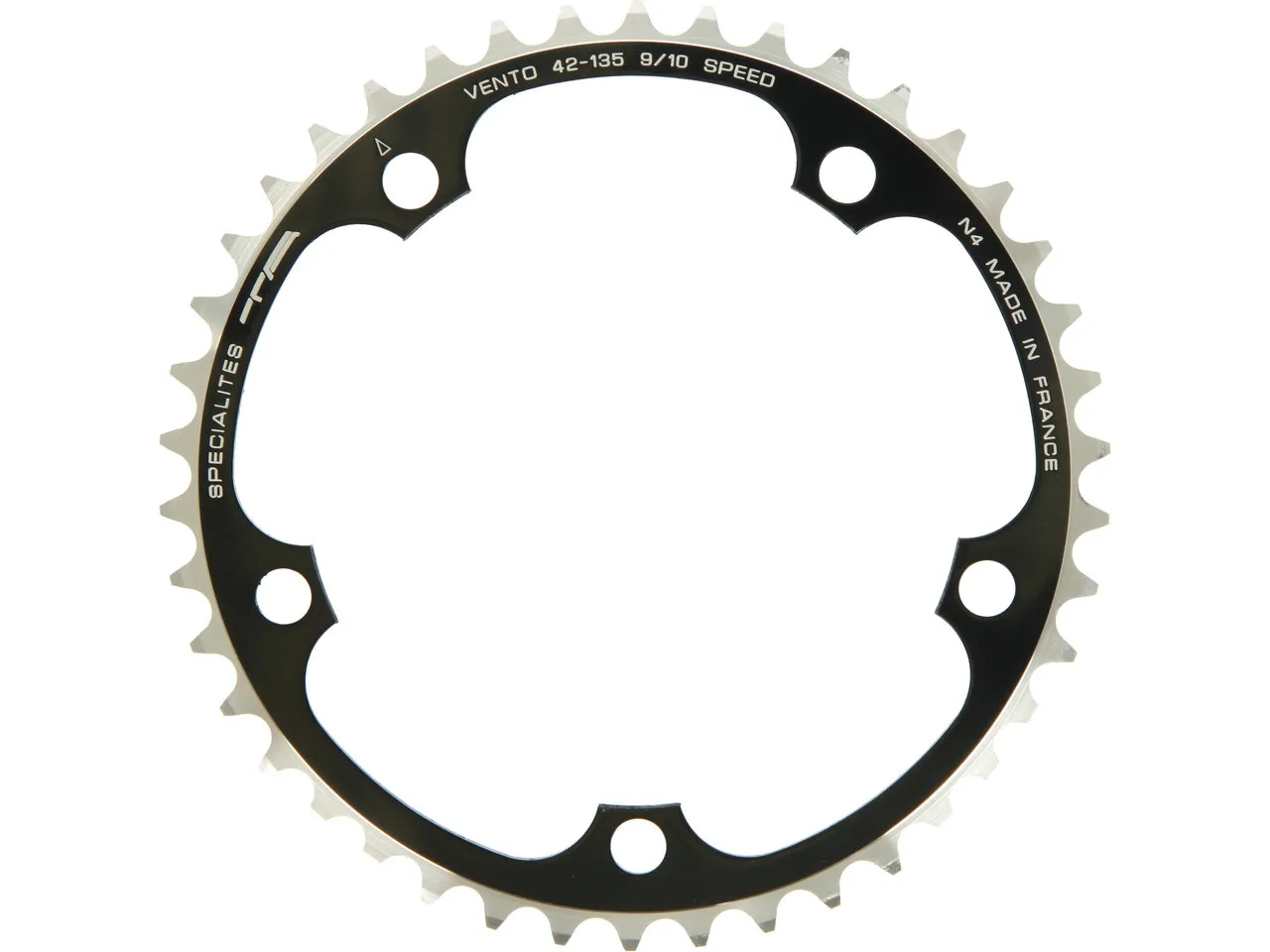 SPECIALITES TA Kettenblatt Vento, Campagnolo 10-fach, 5-Arm, innen, 135 mm Lochkreis SPECIALITES TA Kettenblatt Vento, Campagnolo 10-fach, 5-Arm, innen, 135 mm Lochkreis