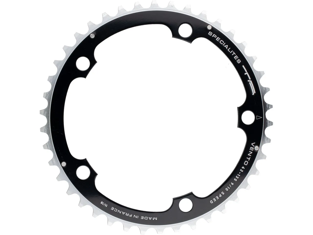 SPECIALITES TA Kettenblatt Vento, Campagnolo 10-fach, 5-Arm, Mitte, 135 mm Lochkreis SPECIALITES TA Kettenblatt Vento, Campagnolo 10-fach, 5-Arm, Mitte, 135 mm Lochkreis