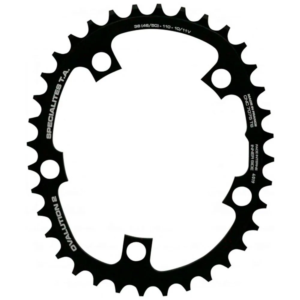 SPECIALITES TA Ovalut2 110 Bcd 5b Int Ovales Kettenblatt, Black, 42t SPECIALITES TA Ovalut2 110 Bcd 5b Int Ovales Kettenblatt, Black, 42t