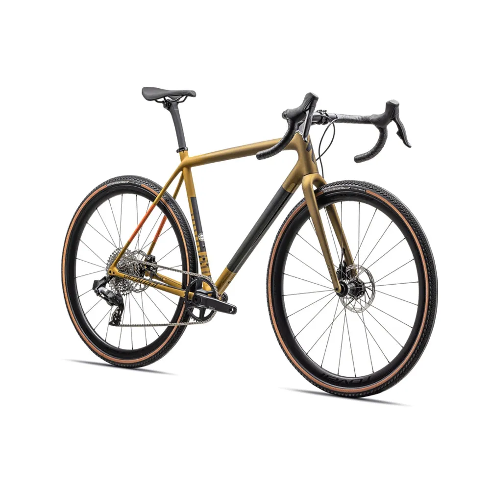 Specialized CRUX Expert Sram Rival AXS Complete Bike Gravel, Glänzend weiß gesprenkelt/taubengrau/papaya/ton/limette Specialized CRUX Expert Sram Rival AXS Complete Bike Gravel, Glänzend weiß gesprenkelt/taubengrau/papaya/ton/limette