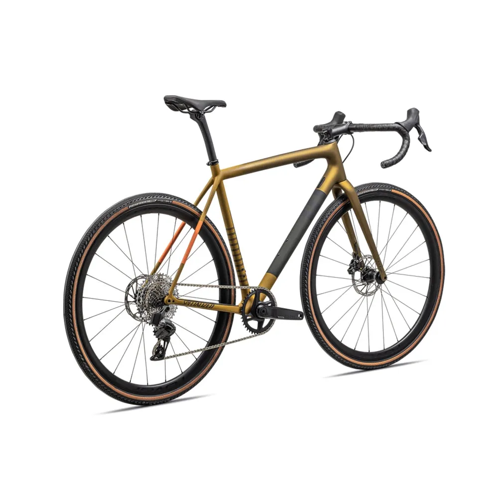 Specialized CRUX Expert Sram Rival AXS Complete Bike Gravel, Glänzend weiß gesprenkelt/taubengrau/papaya/ton/limette Specialized CRUX Expert Sram Rival AXS Complete Bike Gravel, Glänzend weiß gesprenkelt/taubengrau/papaya/ton/limette