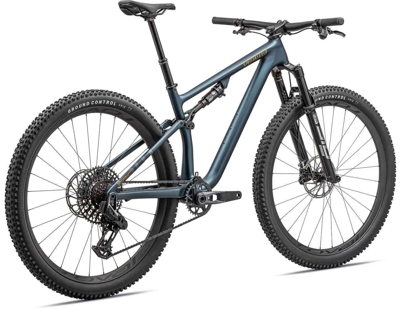 Specialized Epic Evo Pro LTD SRAM X0 AXS MTB Bike, Satin metallic deep lake / harvest gold metallic, S