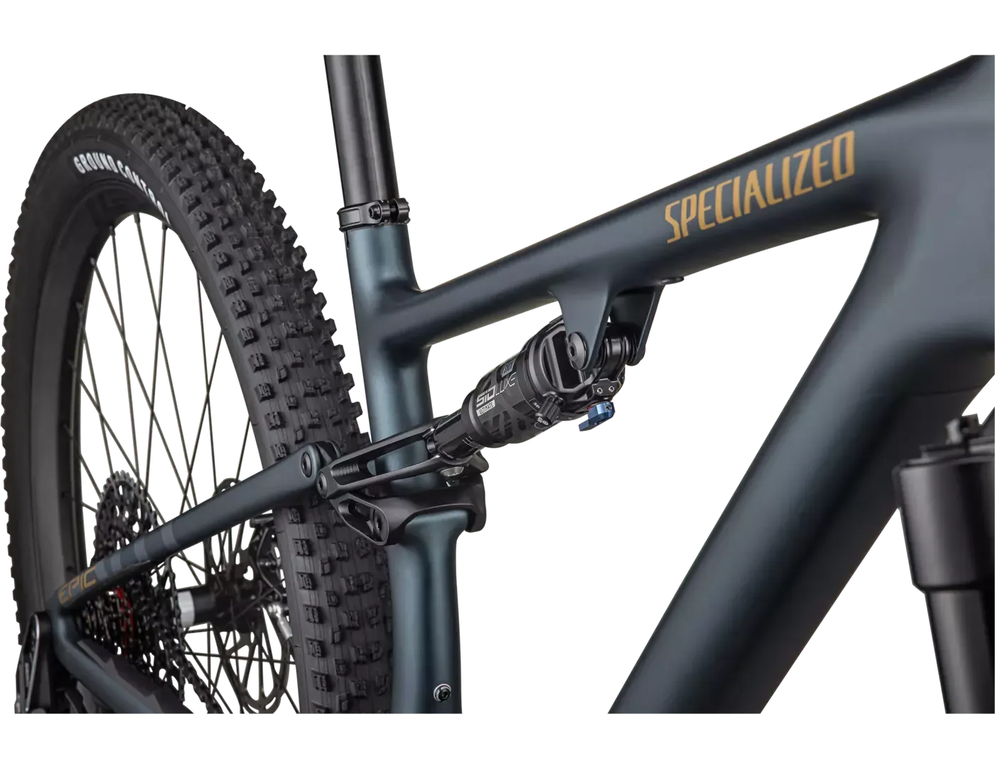 Specialized Epic Evo Pro LTD SRAM X0 AXS MTB Bike, Satin metallic deep lake / harvest gold metallic, S