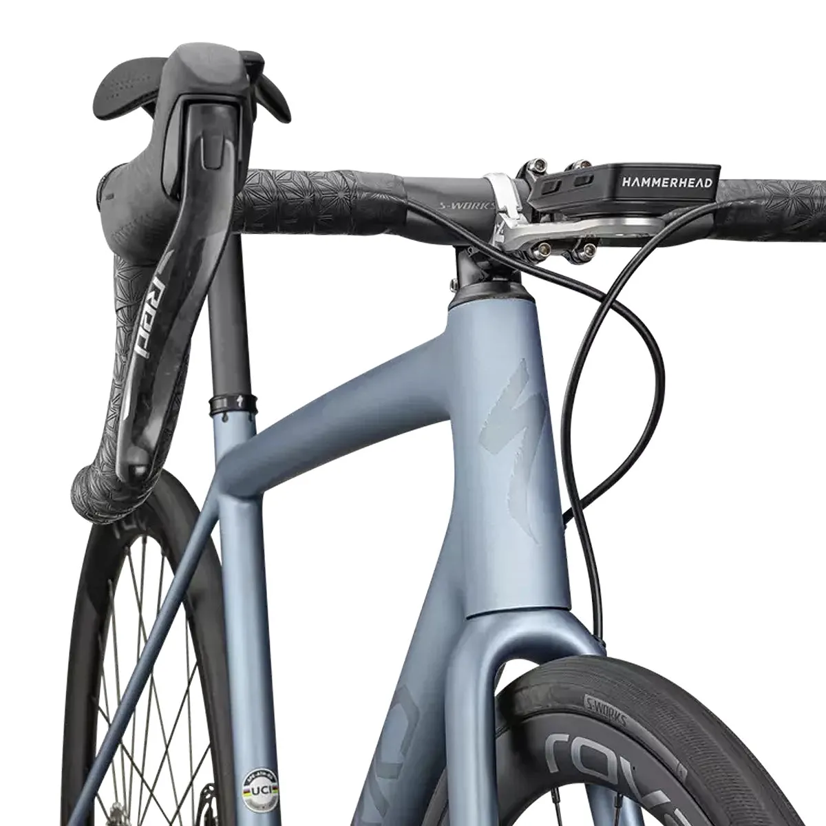 Specialized SWORKS Aethos 2025 Road Bike includes Hammerhead Karoo, Ltd satin glacial metallic / 25% choas pearl