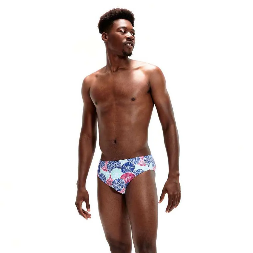 Speedo 8 Cm Allover Badeslip, Chroma blue / electric pink / white / aquasplash Speedo 8 Cm Allover Badeslip, Chroma blue / electric pink / white / aquasplash