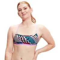 Speedo Allover Digital Cross Back Crop Top Bikinioberteil Speedo Allover Digital Cross Back Crop Top Bikinioberteil
