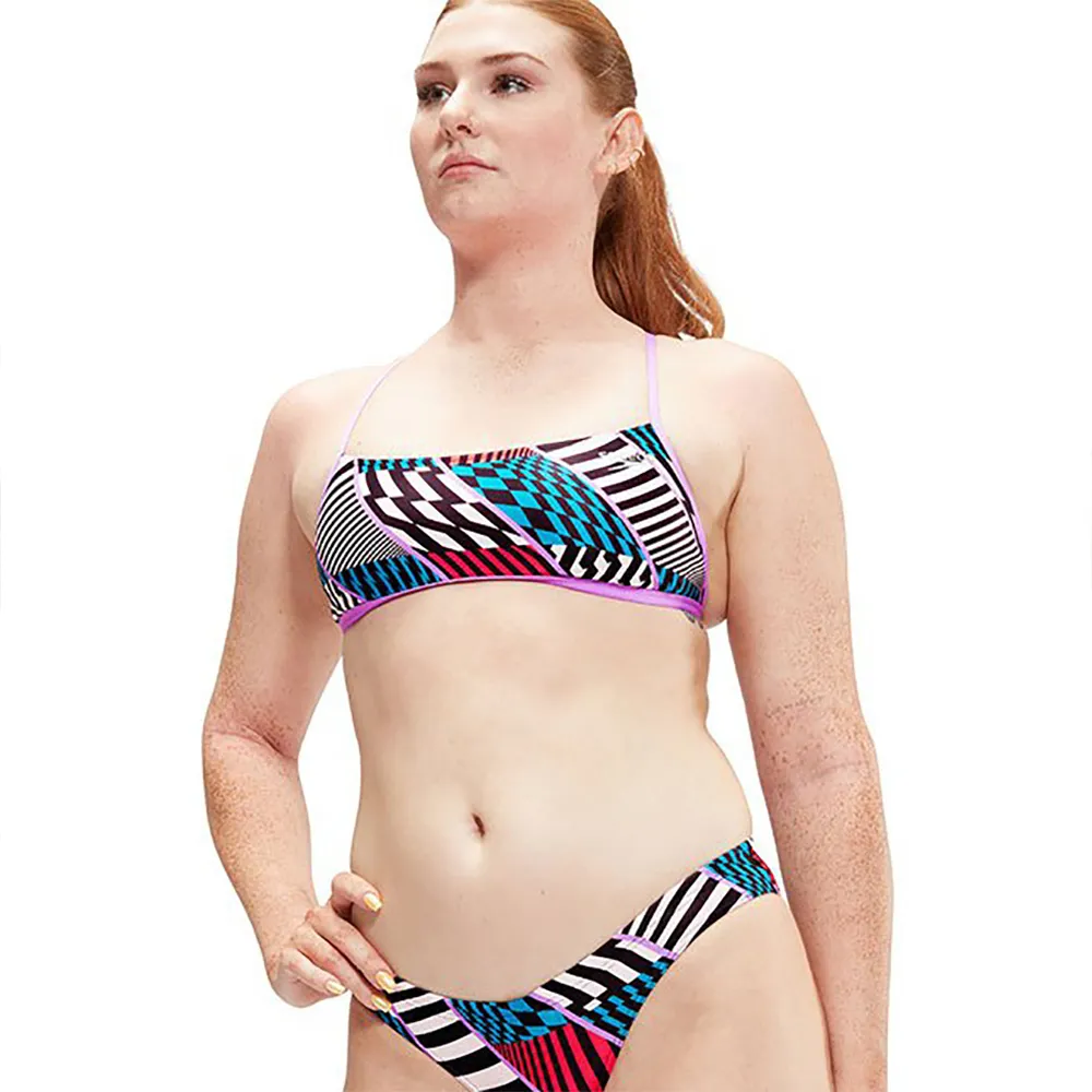 Speedo Allover Digital Cross Back Crop Top Bikinioberteil Speedo Allover Digital Cross Back Crop Top Bikinioberteil