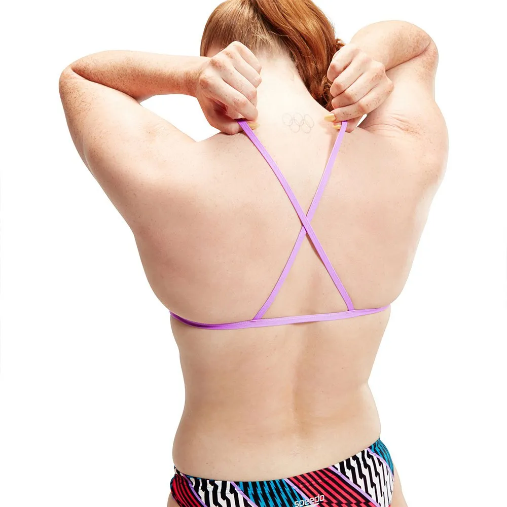 Speedo Allover Digital Cross Back Crop Top Bikinioberteil Speedo Allover Digital Cross Back Crop Top Bikinioberteil