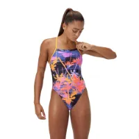 Speedo Allover Digital Lattice Tie-back Badeanzug Speedo Allover Digital Lattice Tie-back Badeanzug