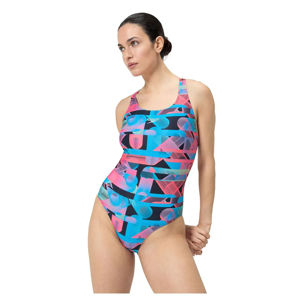Speedo Allover Digital Powerback Badeanzug Speedo Allover Digital Powerback Badeanzug
