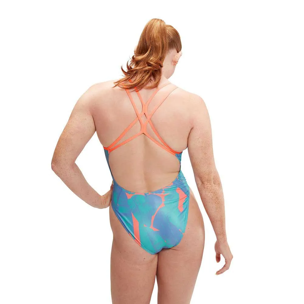 Speedo Allover Digital Starback Badeanzug Speedo Allover Digital Starback Badeanzug
