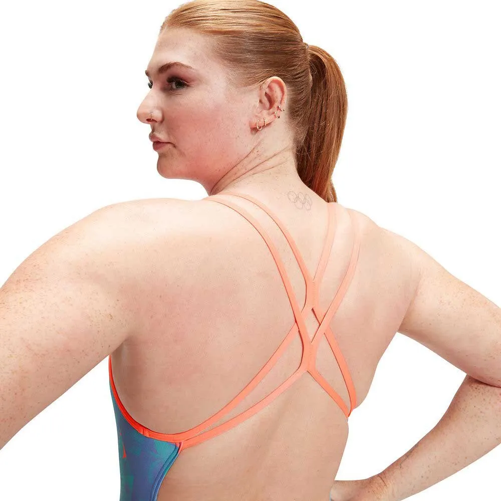 Speedo Allover Digital Starback Badeanzug Speedo Allover Digital Starback Badeanzug