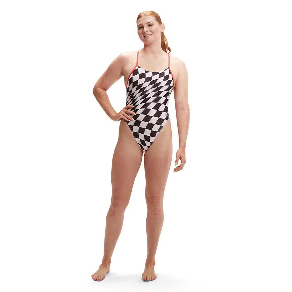 Speedo Allover Digital Tie-back Badeanzug