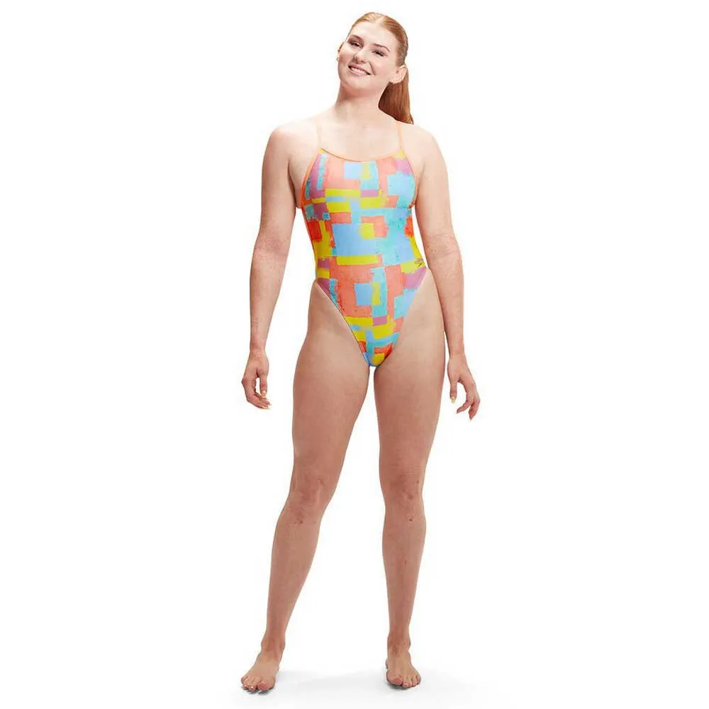 Speedo Allover Digital Vback Badeanzug Speedo Allover Digital Vback Badeanzug