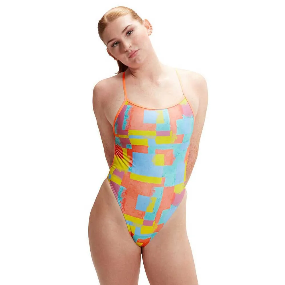 Speedo Allover Digital Vback Badeanzug Speedo Allover Digital Vback Badeanzug