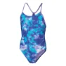 Speedo Allover Lane Line Back Badeanzug female, Ammonite / miami lilac / aquarium / white, 13-14Y