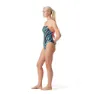 Speedo Allover Lattice Tie-back Badeanzug, Black / picton blue / siren red