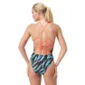 Speedo Allover Lattice Tie-back Badeanzug, Black / picton blue / siren red