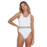 Speedo Belted Deep U-back Badeanzug, White / orange fizz / mango / sky blue / blue bay